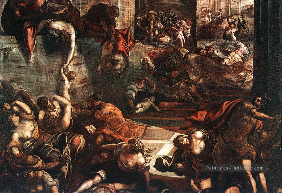 Le massacre des Innocents italien Renaissance Tintoretto Peintures à l'huile